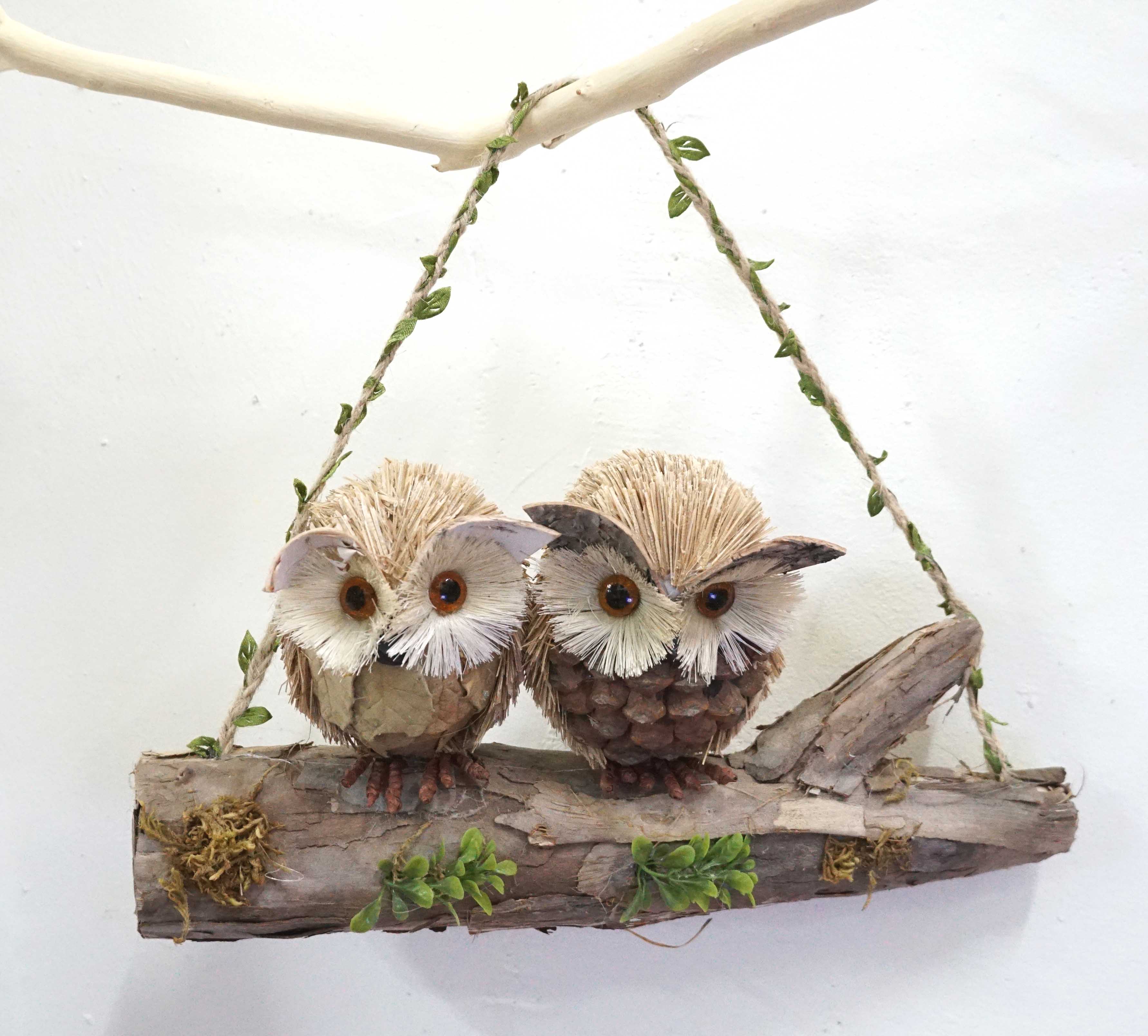 吊掛裝飾貓頭鷹擺件家居展廳服裝店特色店鋪仿真動物小飾品 1