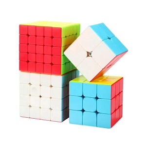 魔方格魔術方塊大禮盒(2階+3階+4階+5階+魔方秘笈)(6色炫彩版)(授權)【888便利購】