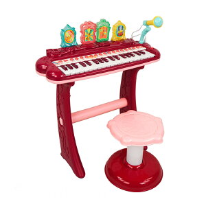 兒童早教多功能立式37鍵閃光音樂電子琴(椅子+麥克風+USB供電)(8837)【888便利購】