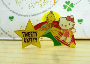 【震撼精品百貨】Hello Kitty 凱蒂貓 KITTY&TW徽章-星星 震撼日式精品百貨