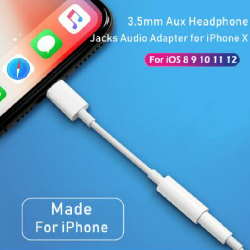 Lighting to 3.5mm Jack Earphone Audio Aux Connector Adapter