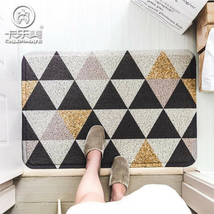 北歐幾何除塵地墊 簡約現代入戶門墊客廳地毯家用廚房防滑腳墊子