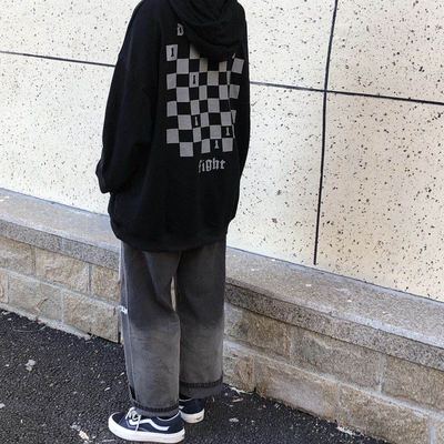 衛衣女加絨加厚秋冬新款韓版寬松長袖連帽黑色潮牌上衣外套衫