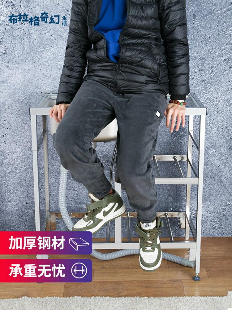 【布拉格】 廚房不銹鋼水槽單槽帶平臺洗菜盆臺面一體洗手盆洗碗池水池帶支架 免運 工廠現貨 可開發票 開發票 工廠現貨