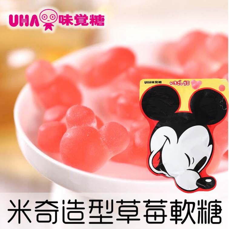 【UHA味覺】Disney米奇造型草莓軟糖 30g ディズニーグミ 日本進口糖果