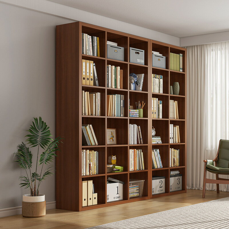APP下單享點數9% 圖書館書架落地置物架客廳整面墻書柜一體整墻面墻家用滿墻格子柜