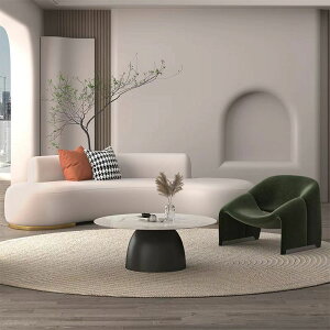 弧形沙發網紅款極簡小戶型客廳現代簡約弧形北歐接待布沙發