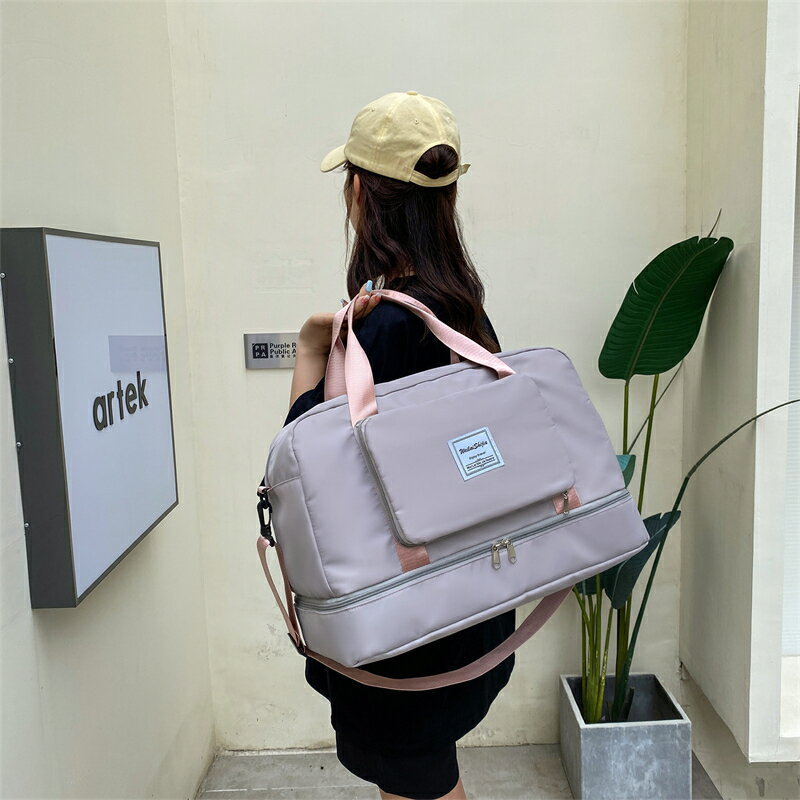 大容量旅行健身運動側揹包 游泳包乾濕分離健身包女旅行防水袋收納包男運動包揹包大容量裝備