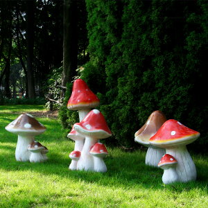 玻璃鋼仿真植物雕塑花園蘑菇戶外草坪擺件婚慶裝飾品園林景觀小品