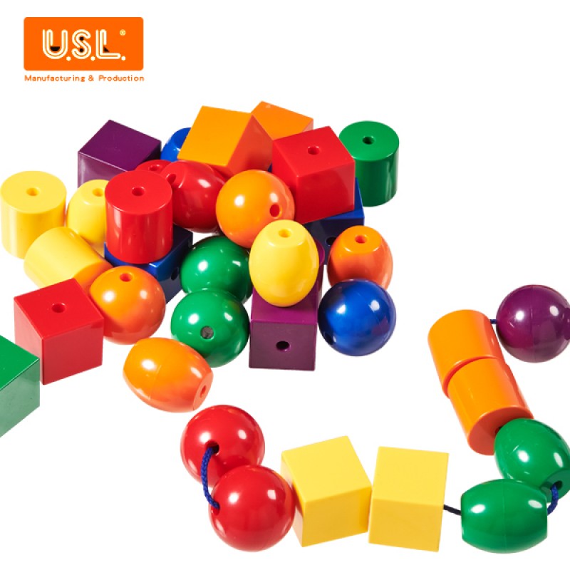 《台灣製USL遊思樂》教具 特大串珠(6色,48pcs) / 袋 東喬精品百貨