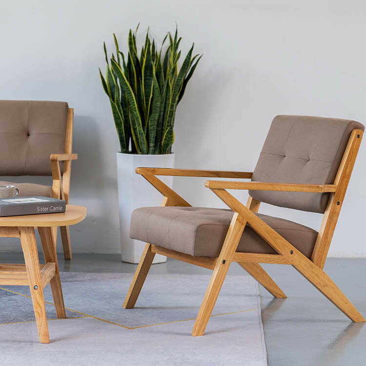 北歐現代簡約科技布藝沙發 客廳輕奢創意沙發椅組合 實木家具