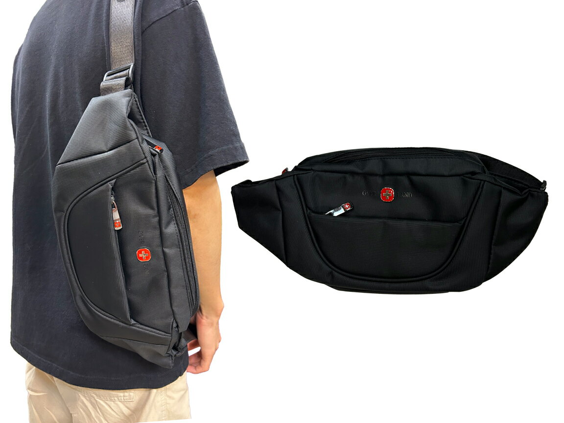 ~雪黛屋~OVER-LAND 腰胸包主袋+外袋共三層內插筆中容量防水尼龍T5958