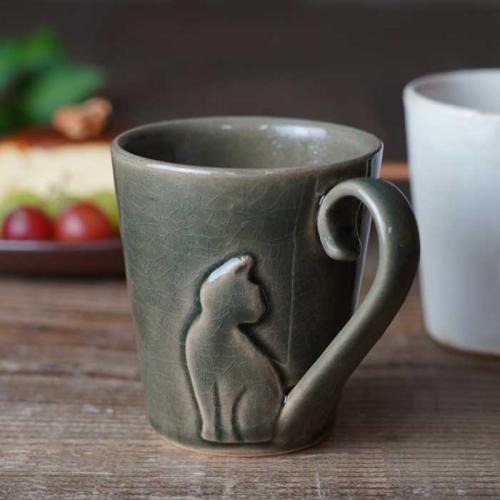 益子燒貓尾馬克杯_ kinari ねこのしっぽマグ マグ 日本製馬克杯 杯子 陶杯 新婚喬遷 禮品 交換禮物 益子焼