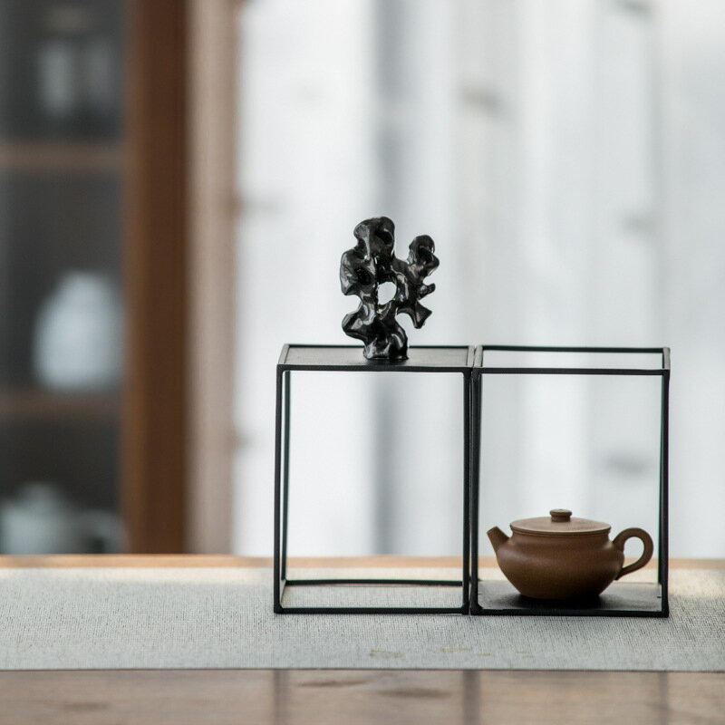 鐵藝小茶棚茶具收納日式多寶閣博古架展示置物架功夫茶具