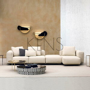 【KENS】沙發 沙發椅 意意式極簡真皮沙發現代簡約客廳小戶型直排轉角羽絨沙發組合家具