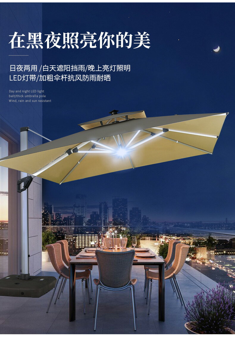 戶外遮陽傘庭院傘商用擺攤太陽傘花園陽臺別墅露臺大型室外羅馬傘