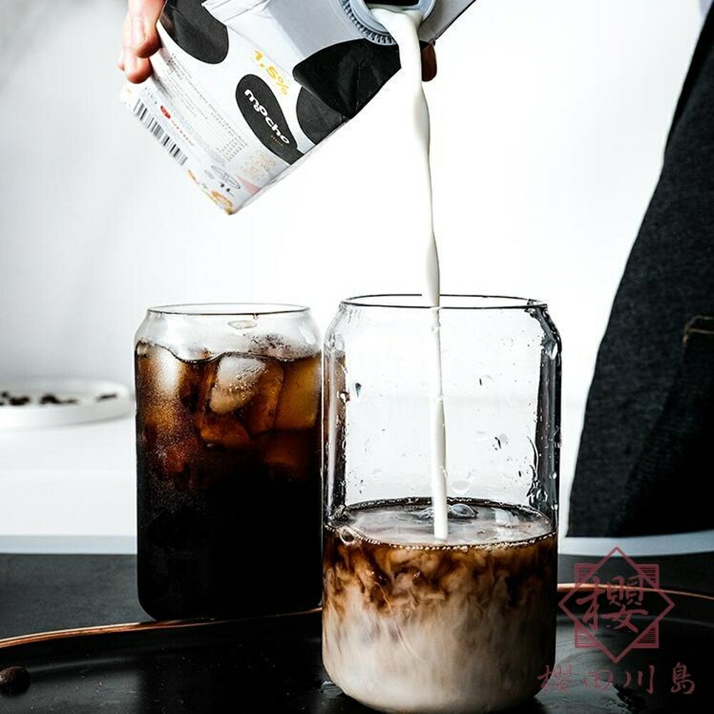 可樂杯創意玻璃水杯子咖啡杯易拉罐杯子奶茶杯雞尾酒杯【櫻田川島】