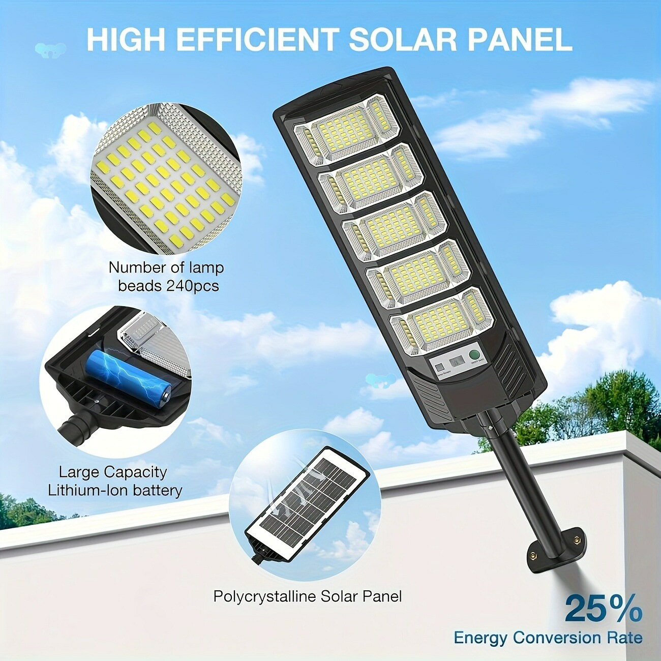 Solar Street Light, 504/240 LED Solar Lights , WIDe Angle