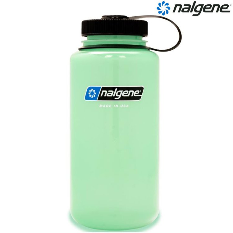 Nalgene 1000cc 寬嘴水壺/運動水瓶/寬口瓶 Tritan Sustain 美國製 2020-4032 發光綠