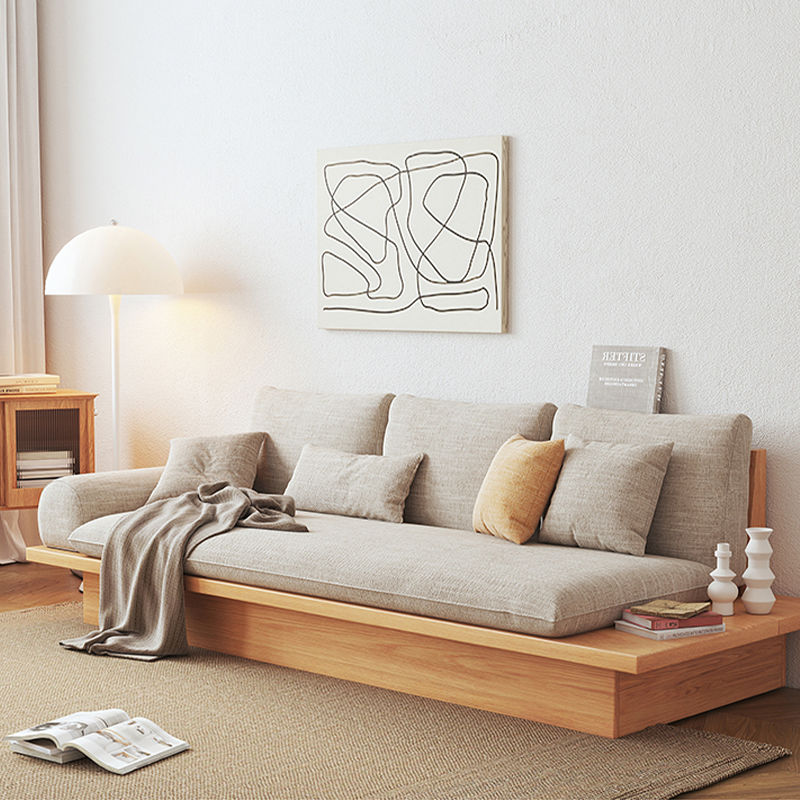 日式沙發小戶型客廳現代簡約原木風榻榻米一體式侘寂風地臺沙發