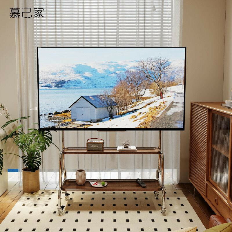 可移動熒幕架 電視機支架 43-70寸 帶輪推車 電視落地架 直播螢幕支架 移動電視架 移動電視機支架