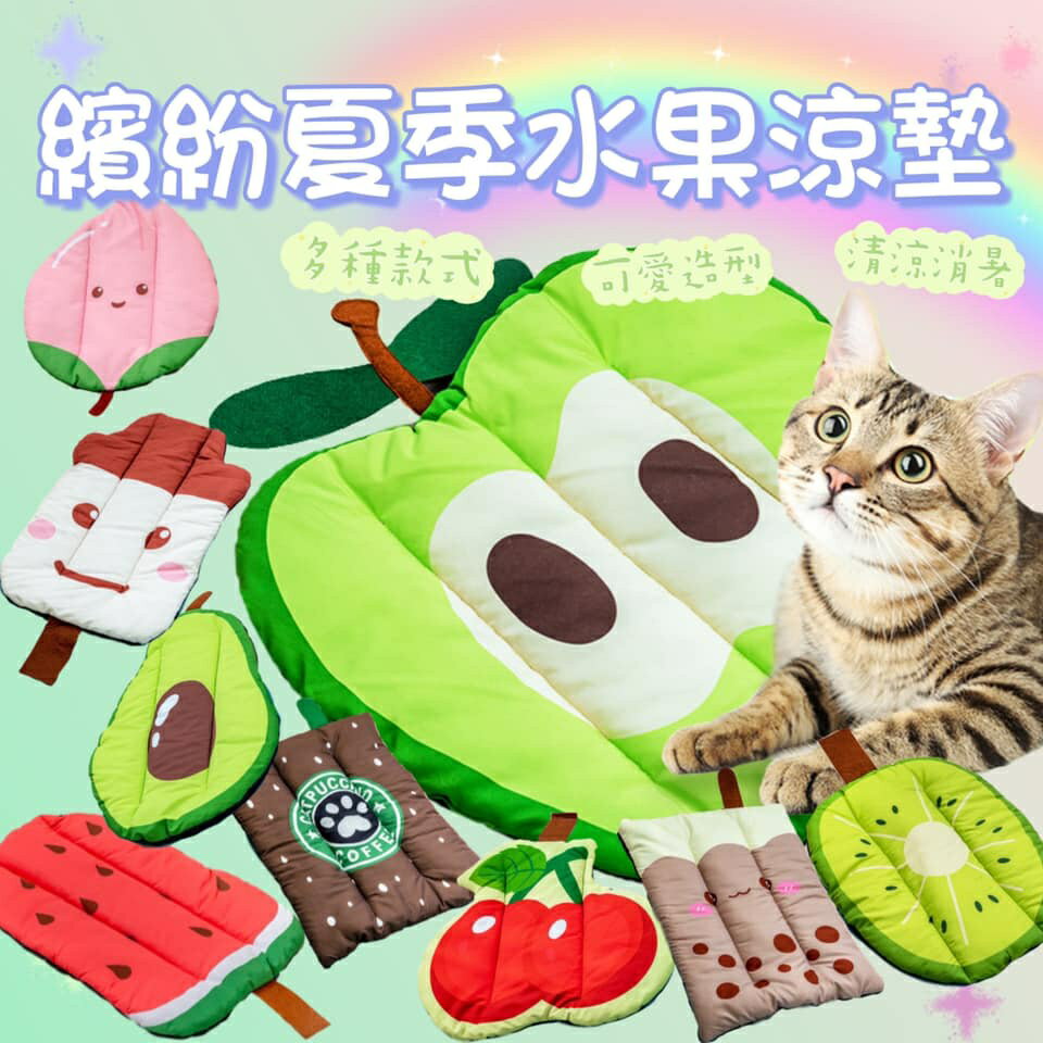 『臺灣x現貨秒出』繽紛水果飲料造型寵物墊 貓咪墊 狗狗墊 寵物睡墊 寵物墊 寵物窩