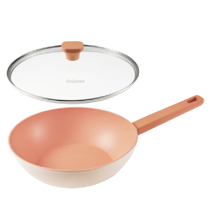★免運★康寧餐具 SNAPWARE Roselle優雅鈦不沾炒鍋(含鍋蓋) -28cm