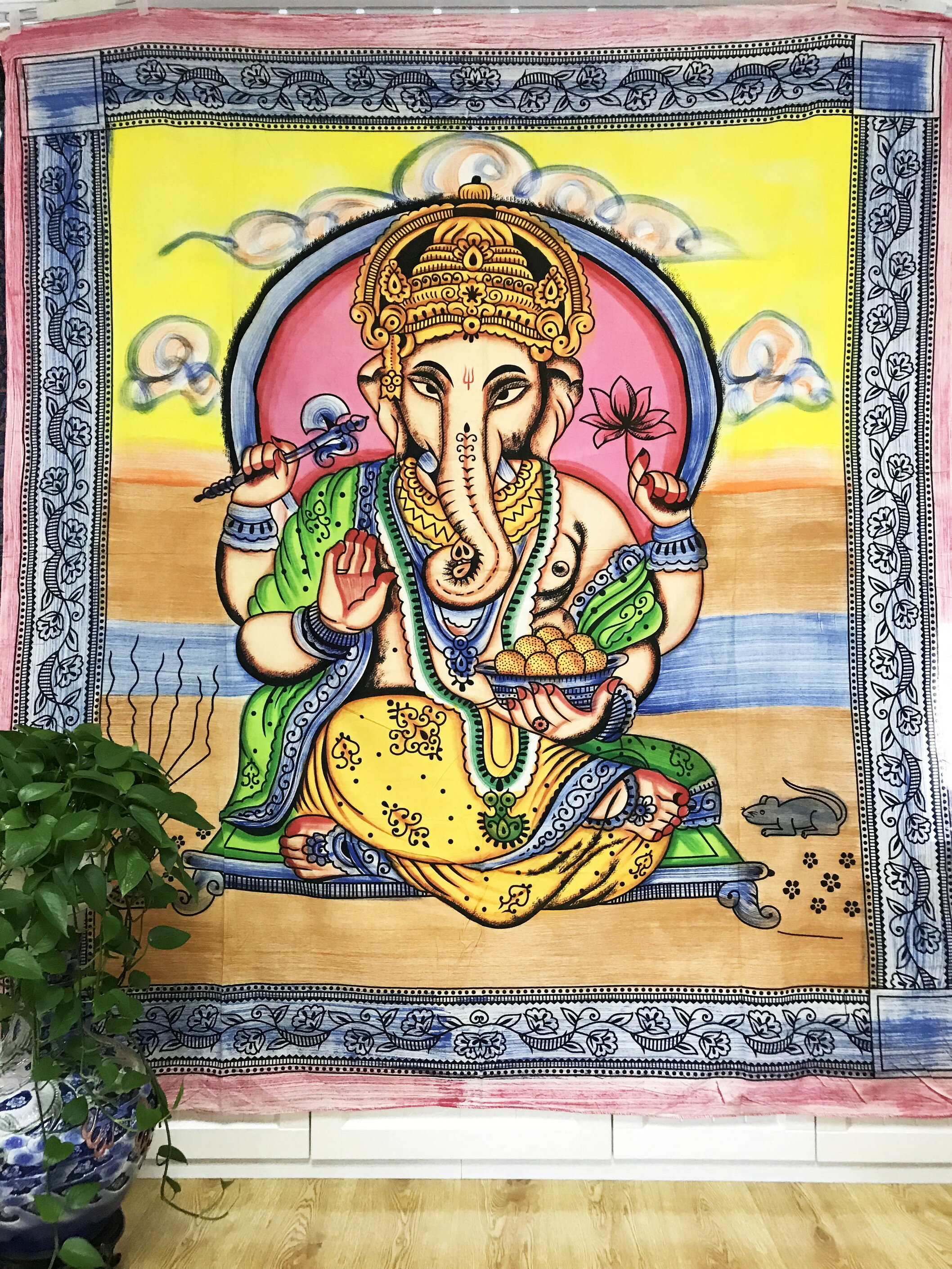 現貨印度泰國象鼻神大象神發財掛布背景布家居布藝東南亞風