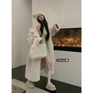 毛絨毛呢外套女裝秋冬季設計感小眾小個子高級感韓系大衣
