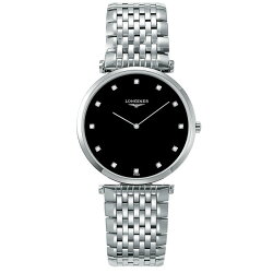 LONGINES l47554586 嘉嵐石英超薄優雅腕錶/黑面36mm