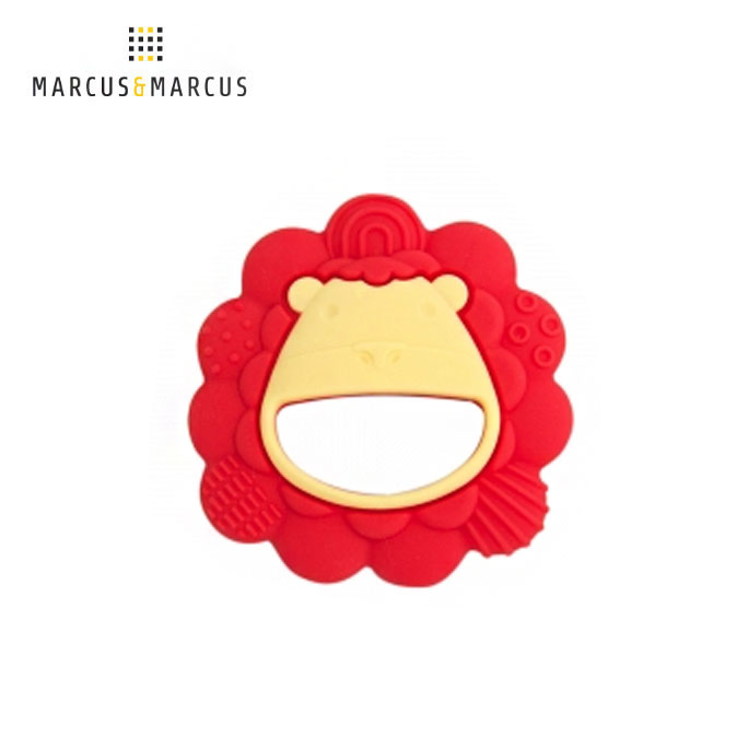 【加拿大 Marcus & Marcus】動物樂園感官啟發固齒玩具 - 獅子 (紅)