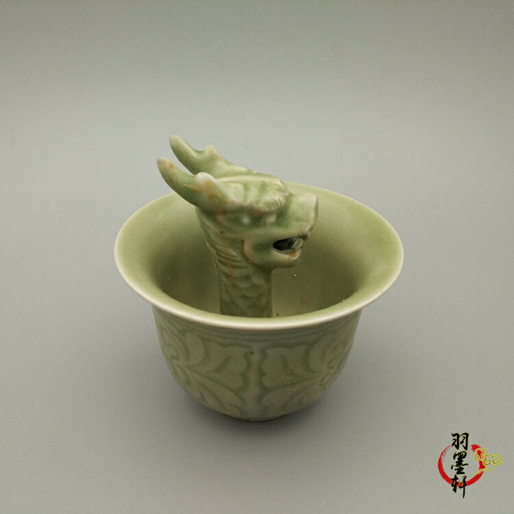宋耀州窯青瓷刻花公道杯古玩古董陶瓷器手工仿古老貨收藏擺件| 協貿國際