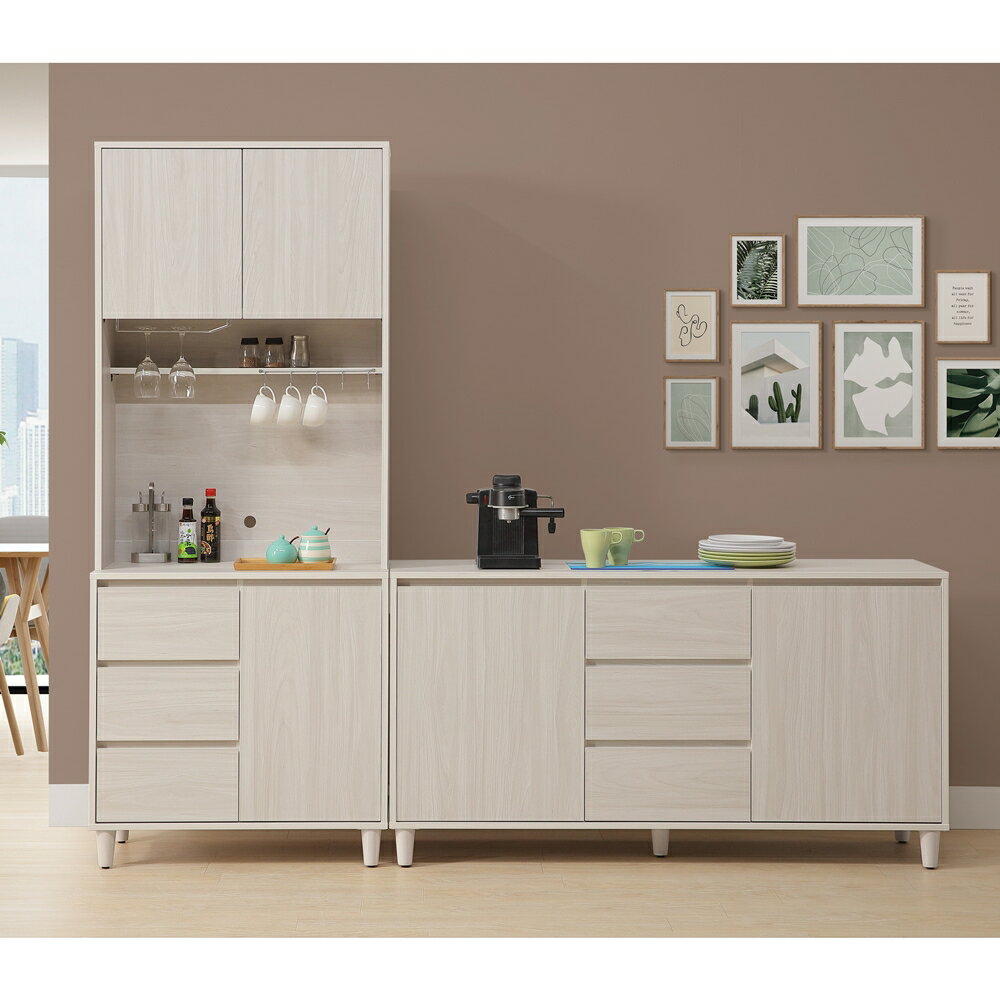 【直人木業】UL極簡風白榆木82CM上下廚櫃組/廚櫃152CM｜休閒空間｜APP結帳再賺4%點數 1