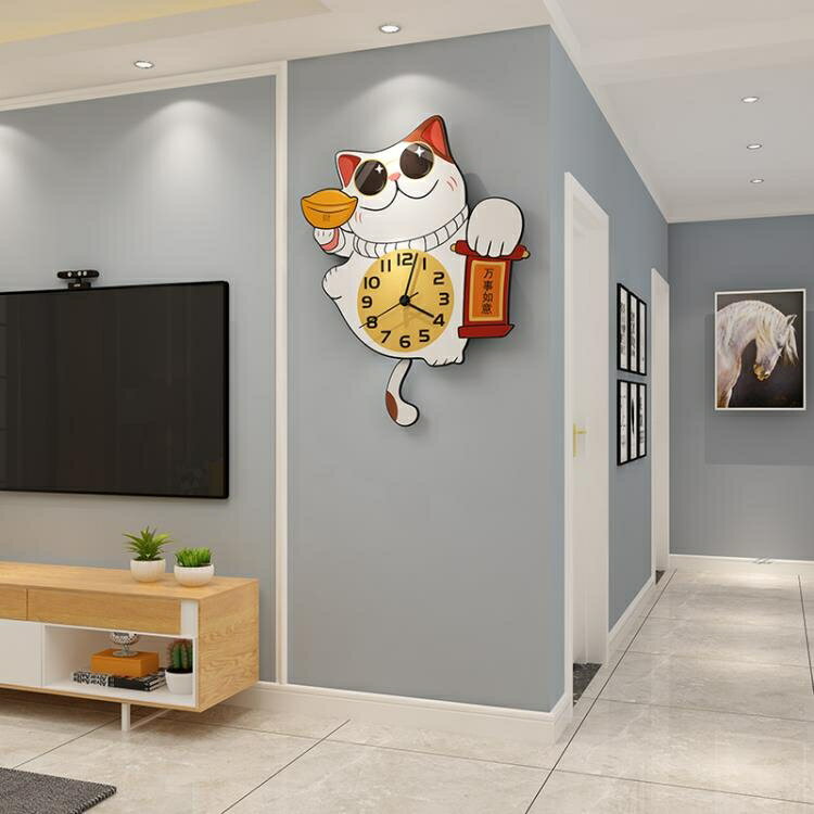 掛鐘 網紅鐘錶掛鐘客廳時尚創意家用現代簡約時鐘掛牆卡通藝術個性掛錶