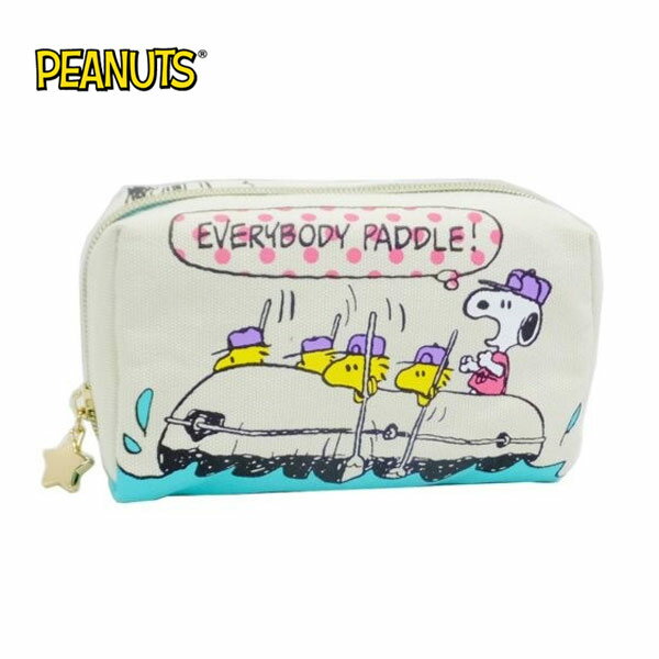 【日本正版】史努比 帆布 方形筆袋 鉛筆盒 筆袋 收納包 Snoopy PEANUTS - 294494