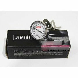 【咖啡溫度計-指標式-不銹鋼-13.5cm-1套/組】測量範圍-10～110℃ 打奶溫度計 指標溫度計 花式咖啡必備-7501007