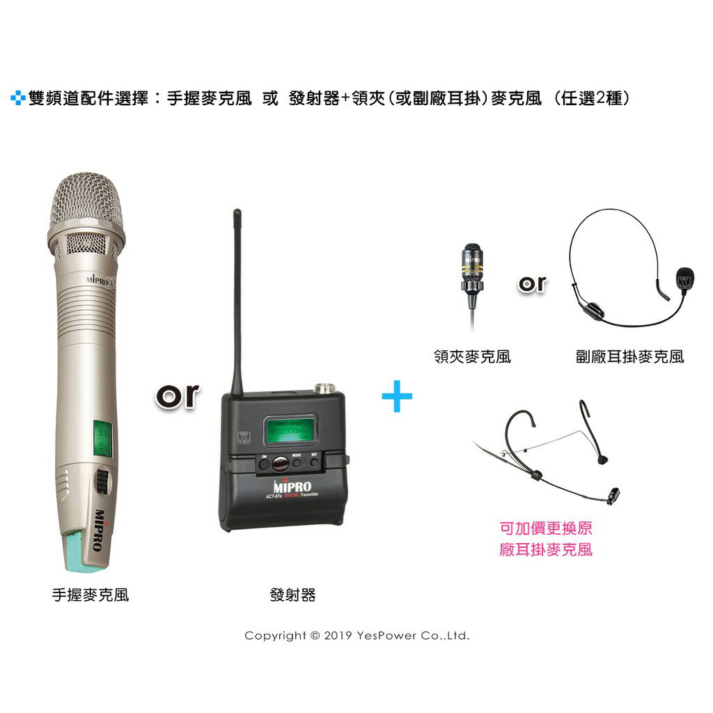 ACT-82a MIPRO 1U 寬頻數位雙頻道無線麥克風/台灣製造 3