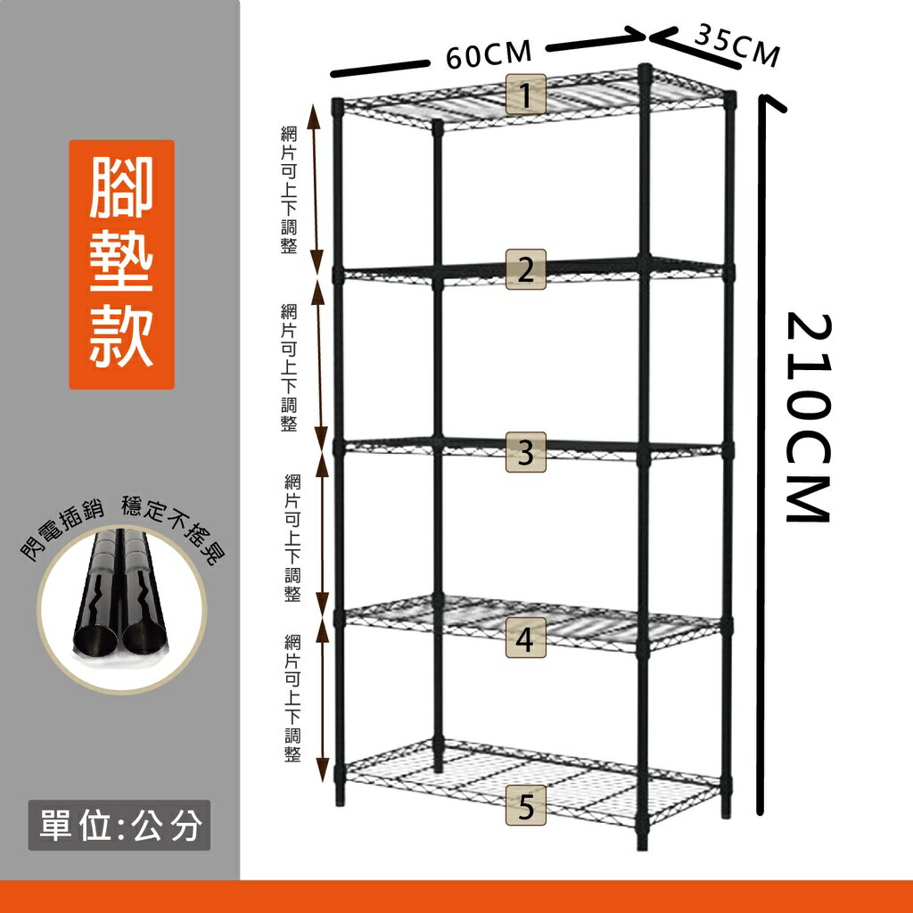 【現貨MIT|免運抗漲】鐵架 五層架 60x35x210H 極致黑 展示架 置物架 鐵力士架 儲物架 收納架 書架 2 【現貨MIT|免運抗漲】鐵架 五層架 60x35x210H 極致黑 展示架 置物架 鐵力士架 儲物架 收納架 書架 2