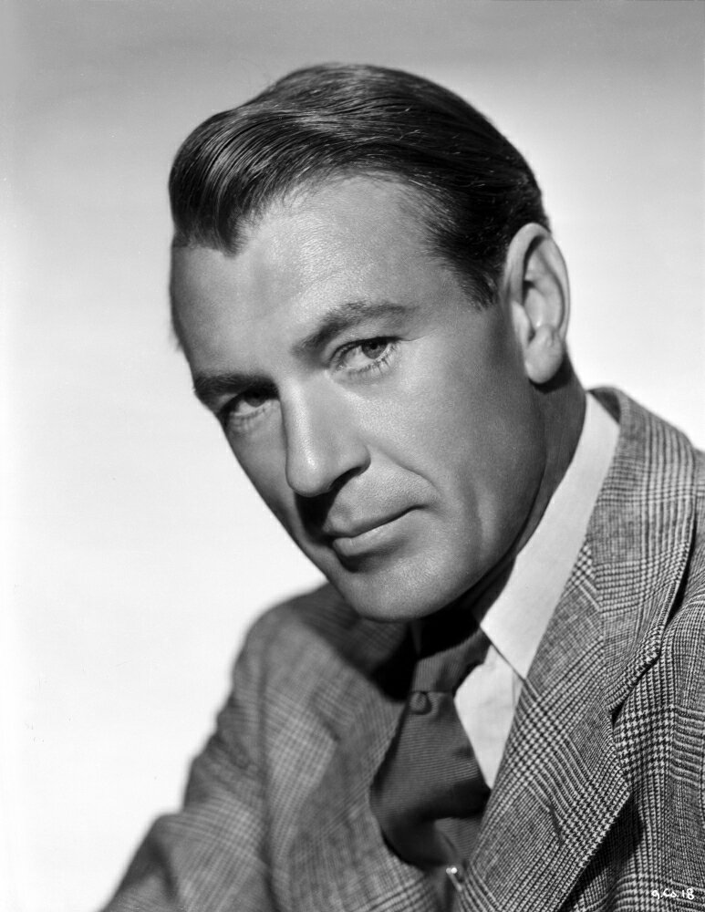 Posterazzi: Gary Cooper Posed in Suit with White Background Photo Print ...