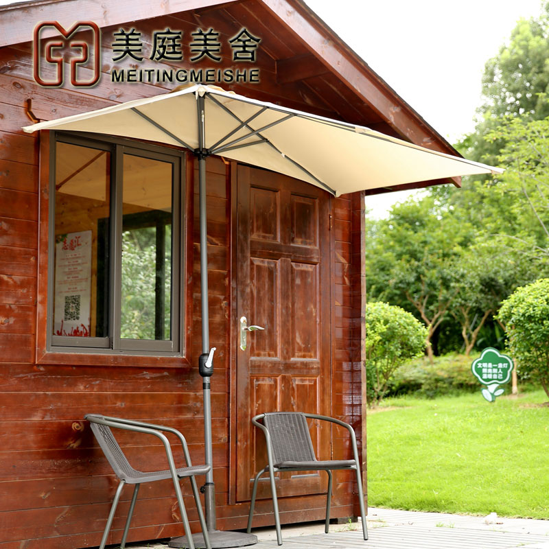 戶外半邊方形傘靠墻半邊遮陽傘庭院傘花園陽臺商鋪墻壁傘花圃傘