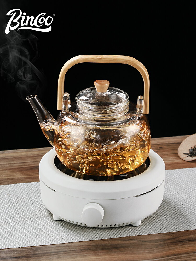 Bincoo玻璃提樑壺電陶爐煮茶器家用白茶燒水壺套裝耐高溫泡茶壺