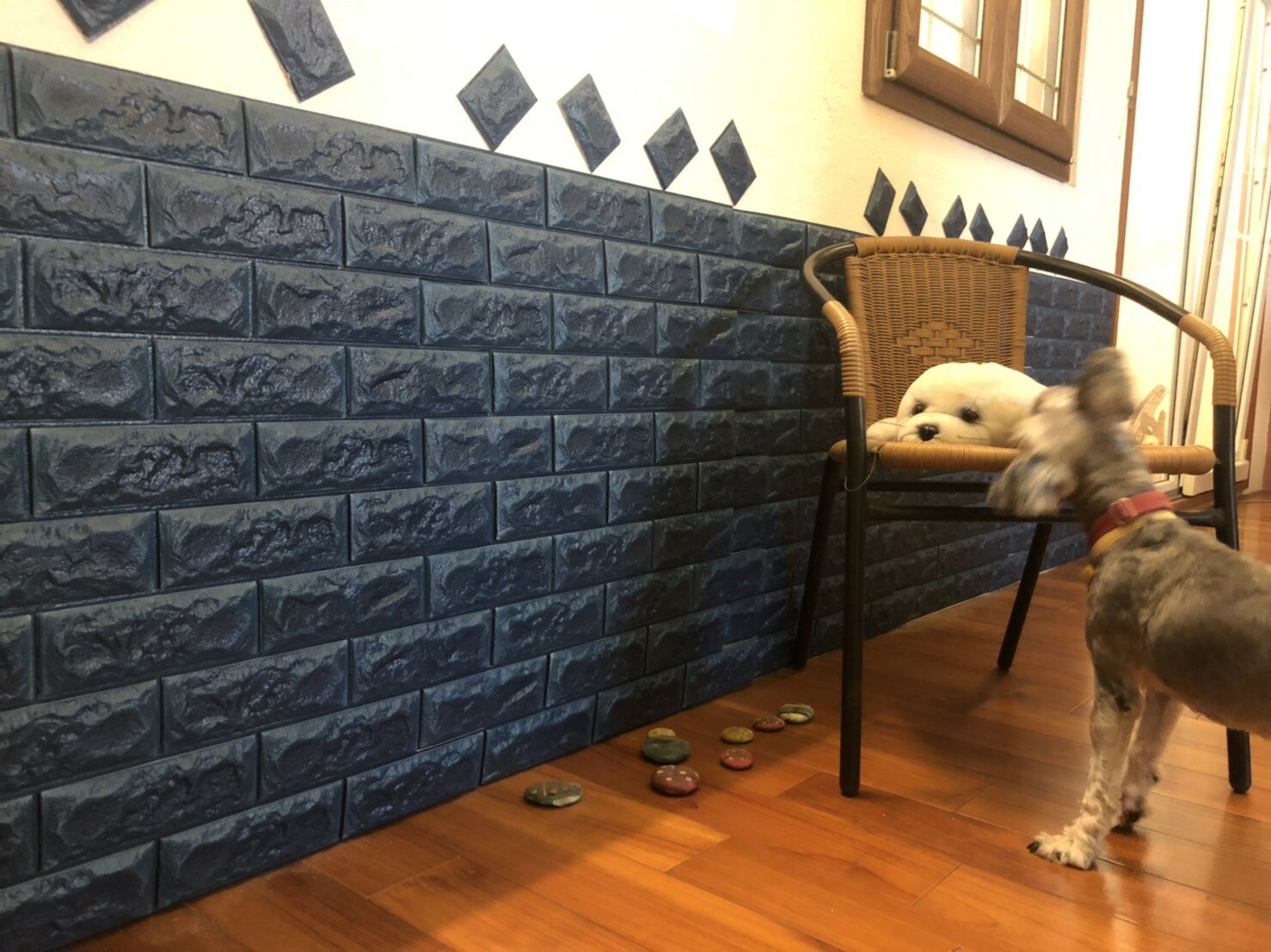韓國原裝3D立體磚紋造型壁貼-北歐夜空藍8片裝(全台專業進口代理，無需預購)