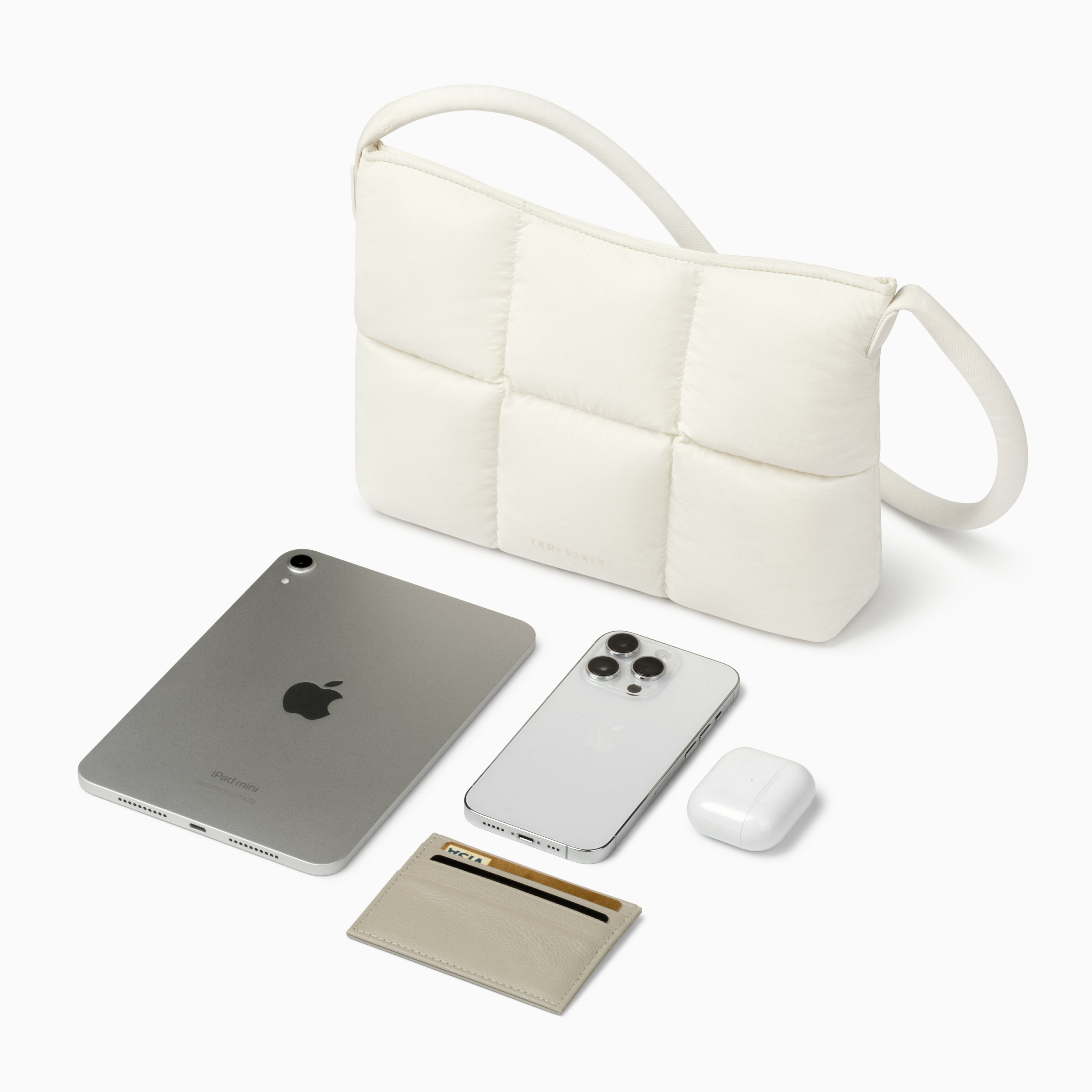 Comfyable腋下包女式磁吸單肩包通勤簡約輕便適用iPadmini76白色