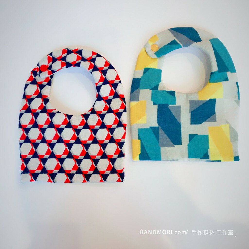 手作森林【原寸紙型】側開方型圍兜 附步驟圖解 新生兒 口水巾 自有品牌紙型 NL00623