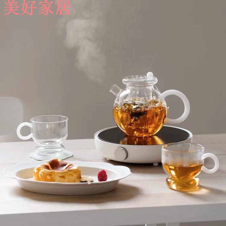 【良品舎】全館免運 開發票 保售後 茶壺 茶具 玻璃壺 開水壺 高硼矽玻璃煮茶壺花草茶壺茶杯帶過濾家用電陶爐燒水壺