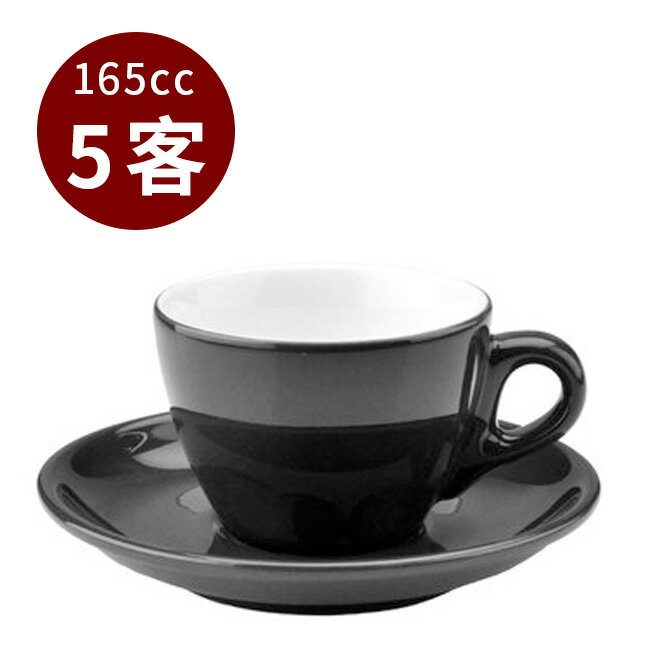 金時代書香咖啡 TIAMO 13號 咖啡杯盤組 5客/組 165cc黑 HG0756BK