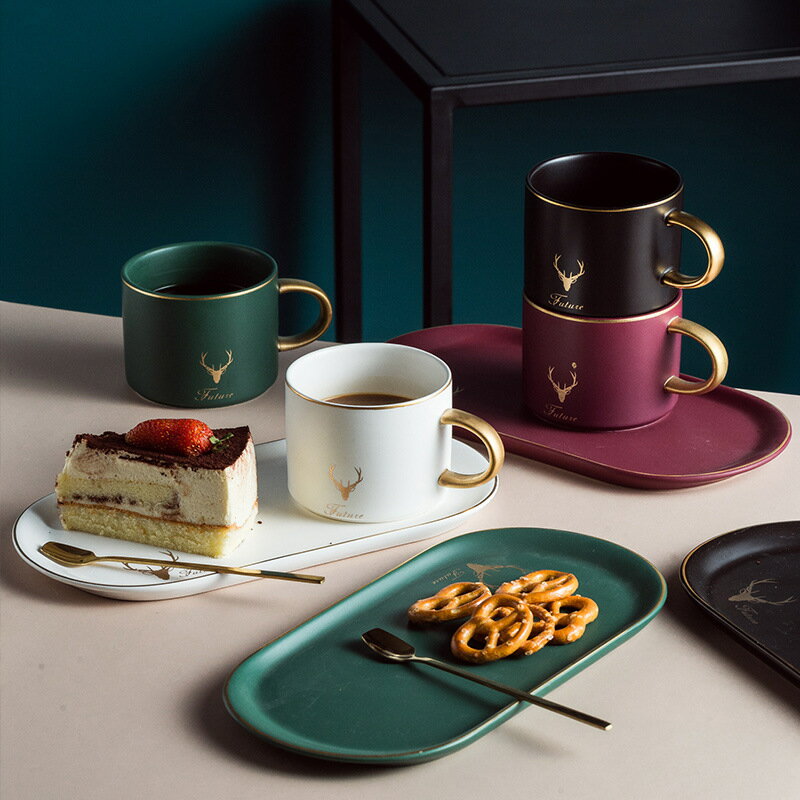 咖啡杯碟勺小精致北歐風創意陶瓷下午茶杯子網紅小奢華馬克杯套裝