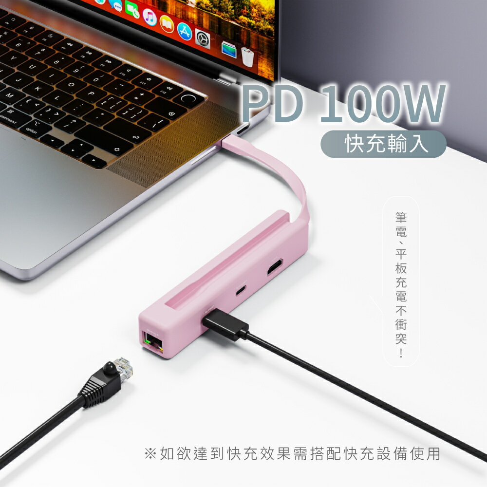 KINYO/耐嘉/六合一多功能擴充座/KCR-518/hub/集線器/PD快充/100w/type-c/otg/hdmi 4