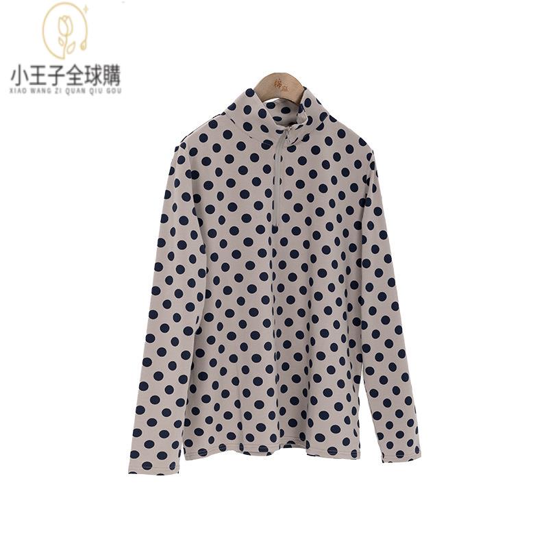 【公司現貨速發】免運 開發票 小王子女裝早秋款女式襯衫圓點百搭通勤彈力柔軟親膚直角立領上衣女裝女裝上衣 流行女裝 棉麻 早秋 日韓女裝