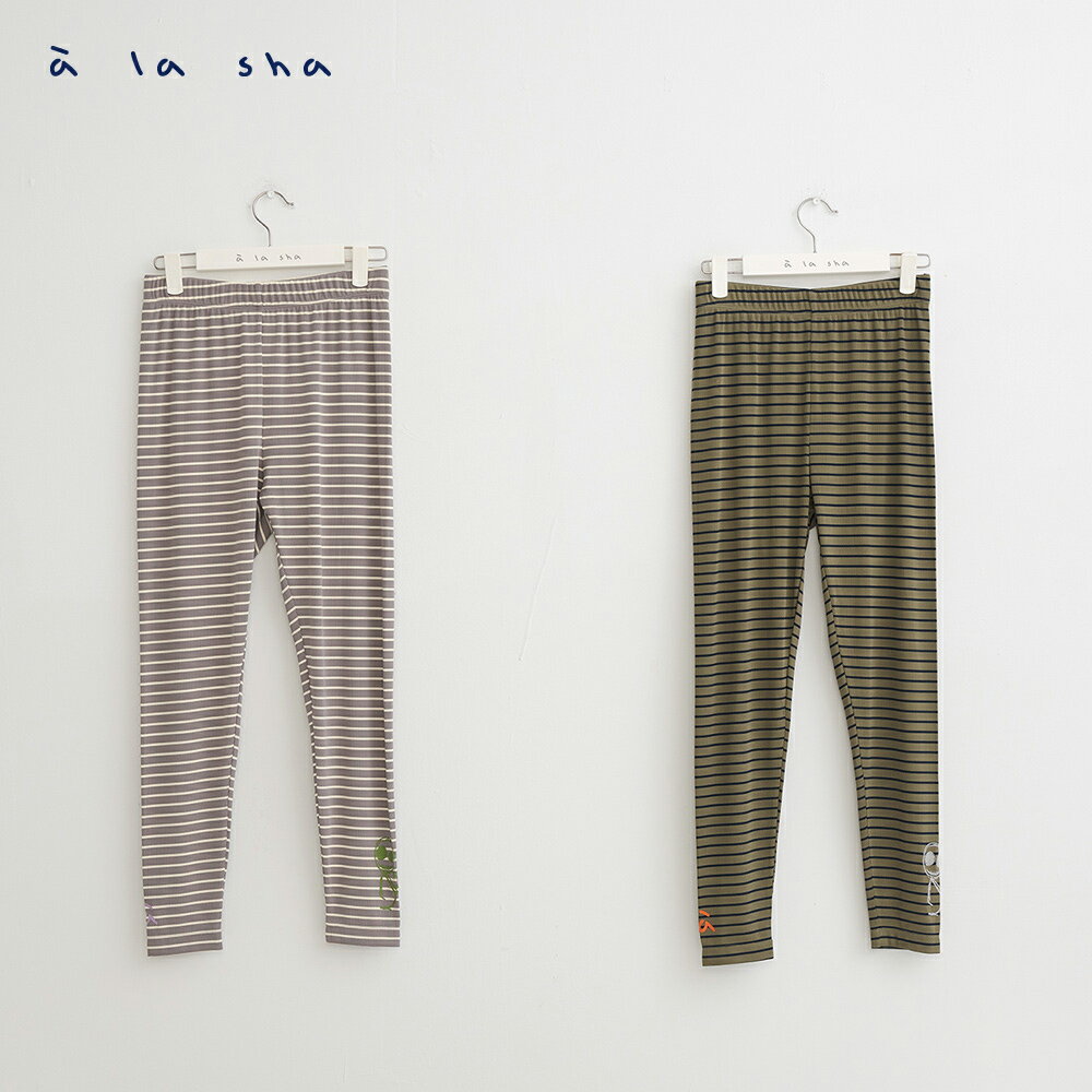 a la sha 阿財條紋舒適內搭褲 5